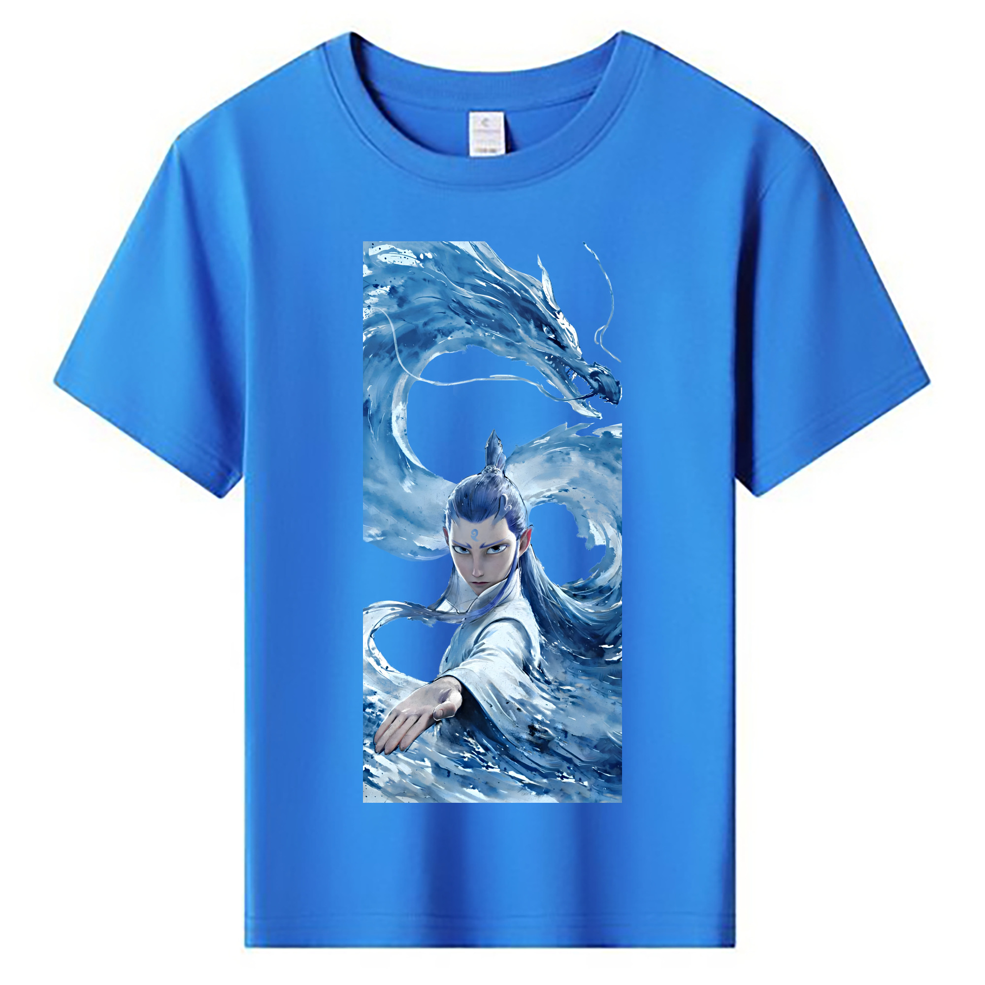 （画像用） Ne Zha 2 ナタ 魔童の大暴れ 綿100％キッズTシャツ（フロントプリント）